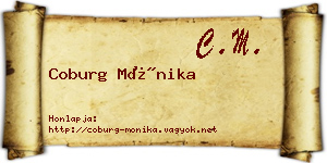 Coburg Mónika névjegykártya